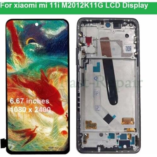6.67'Super Amoled for Xiaomi Mi 11i LCD Display with touch panel digitizer Assembly for mi11i Display M2012K11G LCD Display