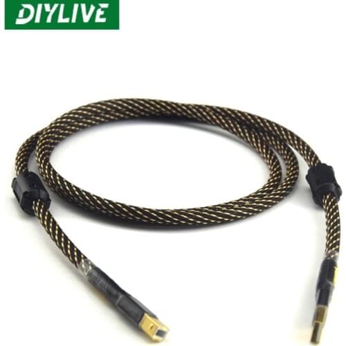 DIYLIVE Hifi Pure copper fever USB data line fever USB line A - B square port sound card DAC decoder connection line