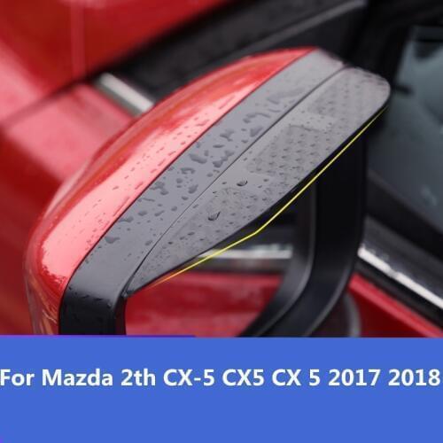 For Mazda 2th CX-5 CX5 CX 5 2017 2018 Car Styling Carbon rearview mirror rain eyebrow Rainproof Flexible Blade Protector