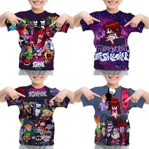 Friday Night Funkin 3D Print T-shirts Summer Children O-neck T shirts Boys Girls Casual Tshirts Toddler Tops Tees Kids Clothing