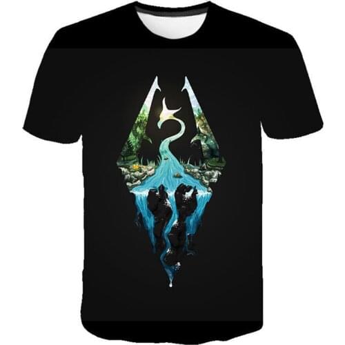 Fashion The Elder Scrolls V SKYRIM 3D Print T-shirt Game Men Women O-Neck Short Sleeve T Shirts Hip Hop Streetwear Tees Tops