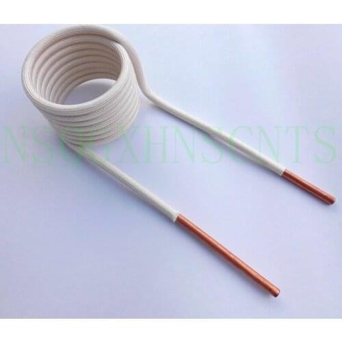 Induction Heating Coil ZVS Copper Tube Water Cool High Frequency Furnace Medium Frequency 6mm Quenching No Tap Heating Head DIY