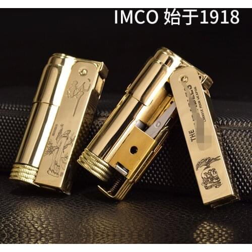 IMCO 6700 kerosene Lighter. Retro Carved Pure Copper Windproof Creative Personality Gasoline Mechanical Machine Cigarettes Smoke