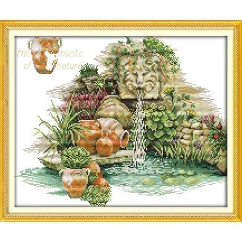 Everlasting Love The Pool Chinese Cross Stitch Kits Ecological Cotton 11 14CT Stamped Printed DIY Christmas Decorations For Home