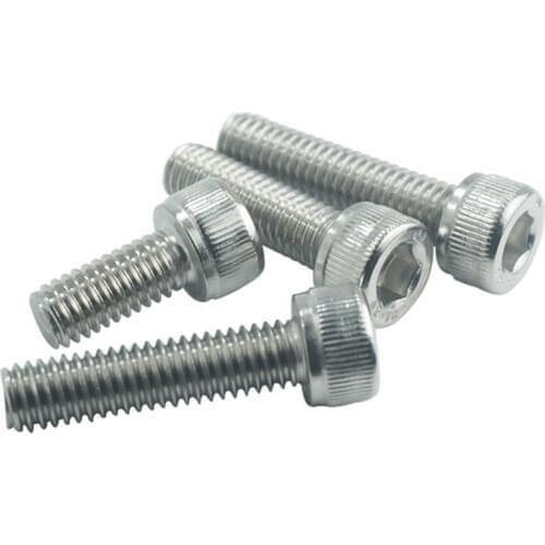 LUCHANG 50Pcs M4 M5 304 Stainless Steel Hexagon Socket Head Cap Screws Hex Cylindrical head Bolts