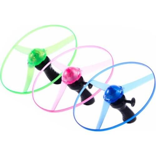 2021 hot sale 1pc Fun outdoor sports pull line saucer toys LED lighting UFO parent-child interaction Creative 7 color spin-off