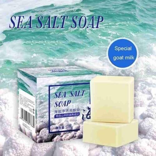 Natural Goat Milk Sea Salt Soap Remove Mite In Addition To Acne Oil Control Soap Whitening Skin Moisturizing Clean Handmade Soap