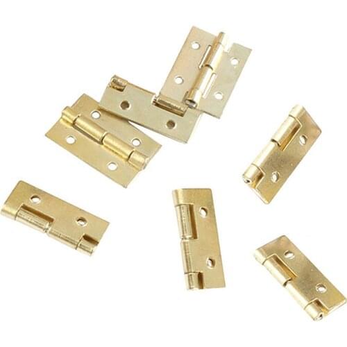 Mini Hinged Small Pocket Flat Gold Gift Box Wooden Hinge