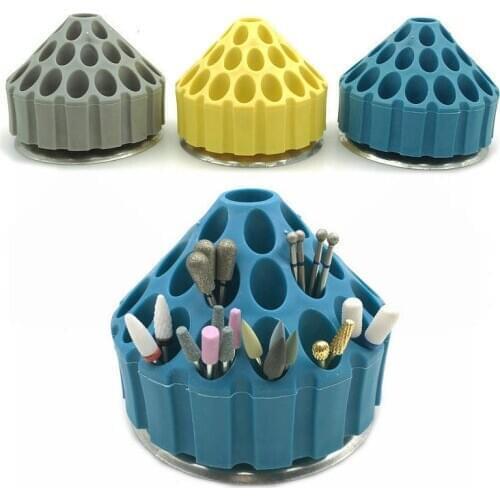 New Dental Plastic Bur Holder Block Case 35 Holes 360 degree rotating storage box