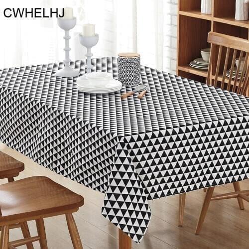 Nordic Striped Plaid Rectangular Table Cloth Linen Cotton Geometric Printed Kitchen Wedding Party Banquet Decoration Tablecloth
