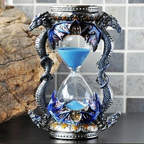 Norse Mythology Jormungand Metal Sand Clock 15 Minutes Dragon Style Timer Decoration Office Desktop Decoration