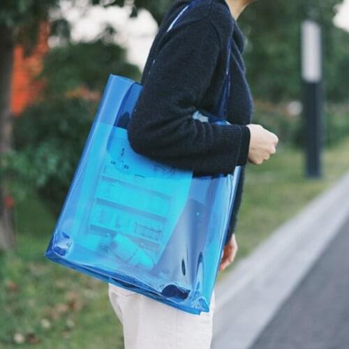 SUNNY BEACH Laser Clear PVC Shoulder Handbags 2021 New Summer Vacation Beach Travel Bag Shoulder Bag Shopping Bag