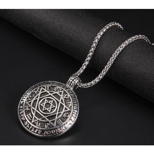 2021 Supernatural Star of David Zodiac Constellation Pendant Necklaces Stainless Steel Talisman Seal Solomon Chain Jewelry Gifts