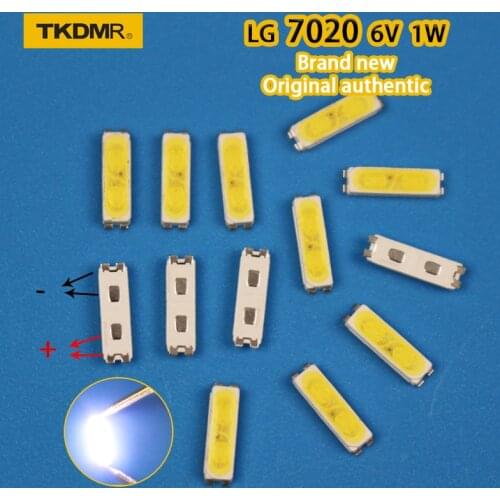 TKDMR 7020 6v in Light Beads 120pcs Backlight 1W 55LM Cool white LCD Backlight for TV TV Application smd 7020 diode FREE SHIPPIN