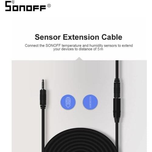 SONOFF AL560 Sensor Extension Cable For DS18B20 AM2301 SI7021 Single Remote Control Switch High Accuracy Sensors Temperature 5M