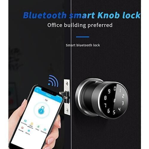 Smart Round Handle Lock Knob Bluetooth App Wifi Smart Fingerprint Door Lock for Intelligent Home Appartment Office