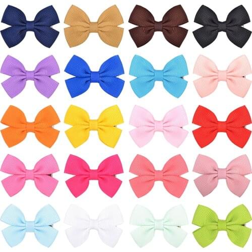 1 Pieces 20Colors Solid Bowknot Hair Clips Hairpins Boutique Cute Barrettes For Girls Headwear Kids Hair Accessories Best Gifts