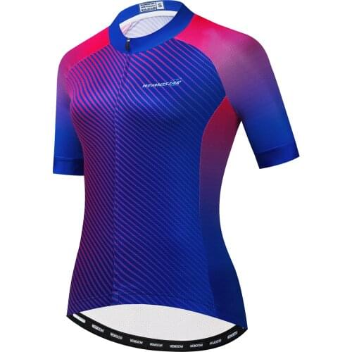 2021 Cycling Jersey Women MTB Short Sleeve Full Zipper Top Shirt Road Racing Bicycle Clothing Summer Mountain Riding Blue Red