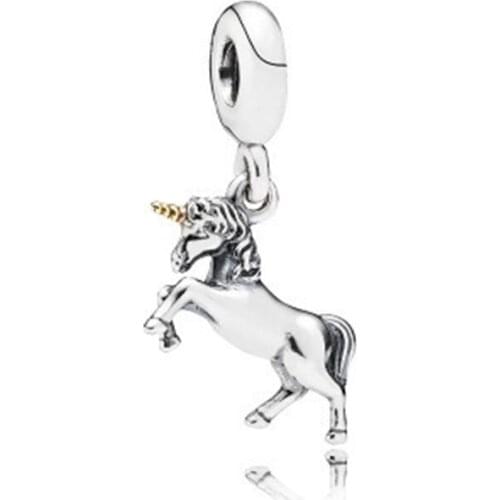 2020 New 925 Sterling Silver Charm Unicorn Beast Pendant Fit Pandora Women Bracelet & Necklace Diy Jewelry