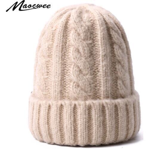 Winter Women And Child Wool Beanie Hat Solid Color Knited Hats Fashion Baby Warm Skullies Beanies Parent-child Female Kid Bonnet
