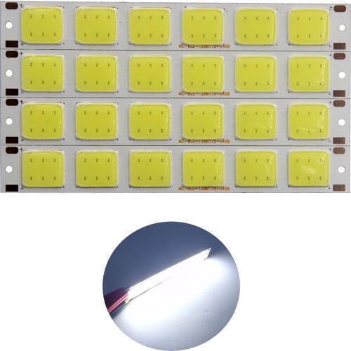 10pcs/lot 2018 new 129*17.5mm 6 grids flexible led cob strip bulb light cold white cob led strip source for diy auto light