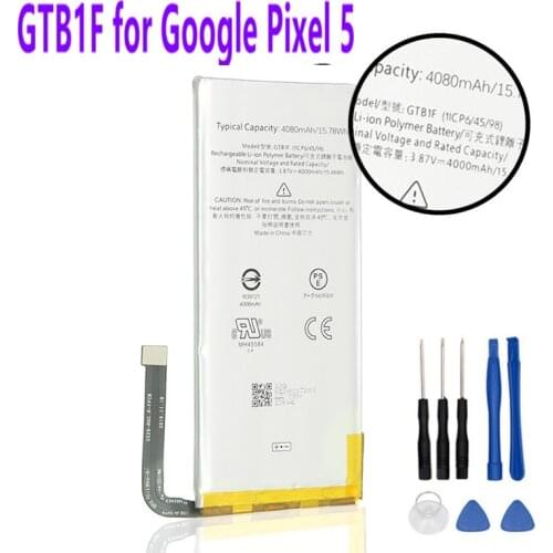 100% New 4800mAh GTB1F Battery for Google Pixel 5 Batteries + free