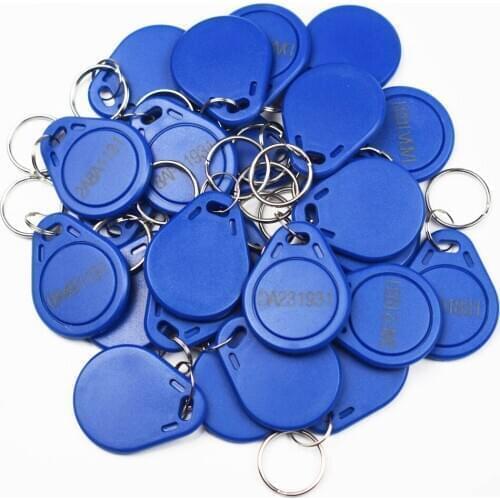 100Pcs RFID Keytags 13.56MHz 14443A M1 1K S50 Smart IC Key Ring Tag Keyfob Token Access Control