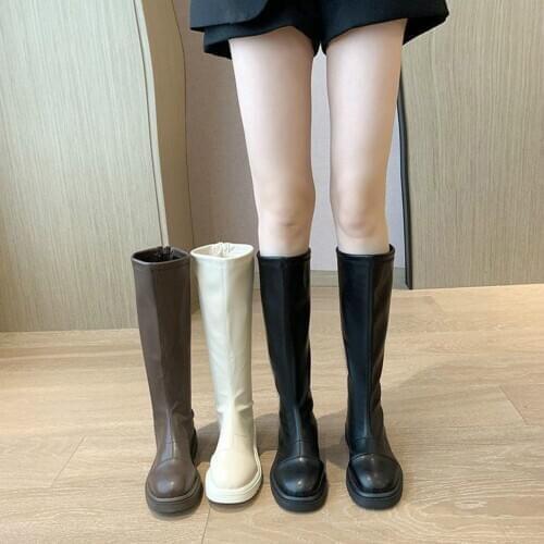 2020 PU Knee Leather High Boots Platform Winter Boots Women Long Boots Winter Shoes Women Sock Boots Over The Knee Boots Size 39