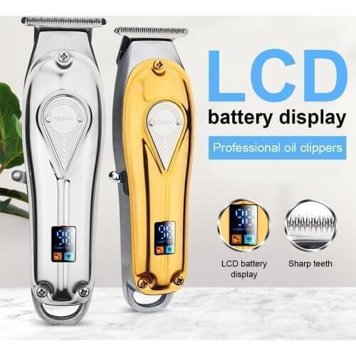 2021NEW Metal barber hair clipper professional electric hair trimmer men cordless hair cutter machine Beard Trimmer Rechargeable