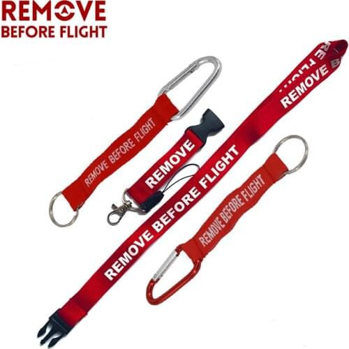 3 PCS/LOT Remove Before Flight Lanyards Keychain Strap For Card Badge Gym Key Chain Embroidery and Woven Keychain Gifts