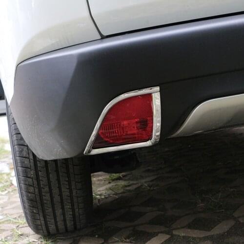 Carmilla ABS Chrome Car Rear Fog Lamp Cover Inner Car Decoration Sticker for Peugeot 2008 2013 2014 2015 2016 2017 Accessories