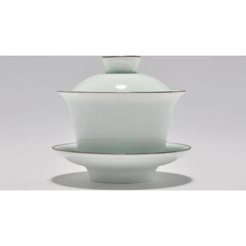 1PC Hand Made Celadon Tea Tureen Chinese Style 150ml Ceramic Gaiwan High Quality Kung Fu Tea Set Tea Ceremony Necessary