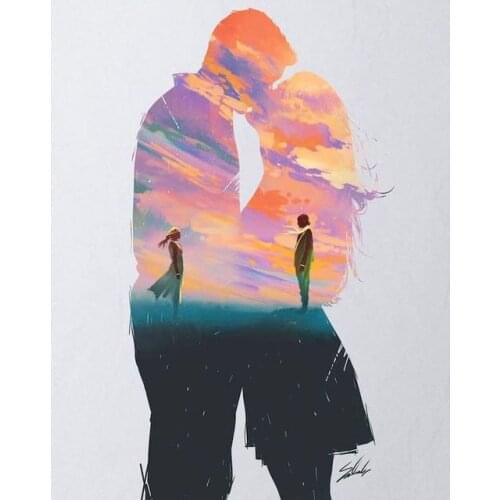 DIY 40X50 Oil Painting By Numbers Couple Images paint by numbers On Canvas Home Decor Digital Painting chrismas