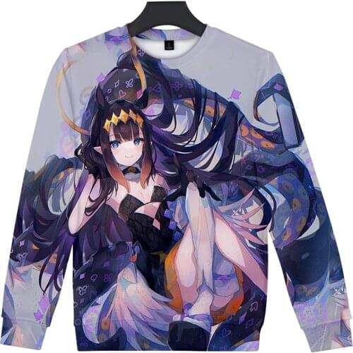 HOLOLIVE VTuber Ninomae Ina'nis 3D print autumn winter Holiday passionate style Men/Women casual Kawaii Style Round sweatshirt