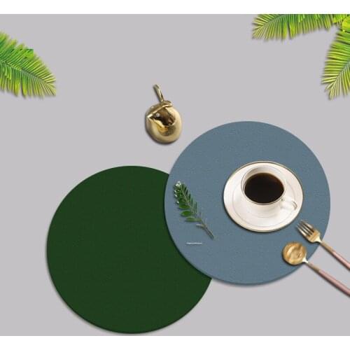 Insulation Oilproof Leather Placemat Western Food Mat Dining Tableware Table Mat Pads Bowl Cup Coaster Desk Mat