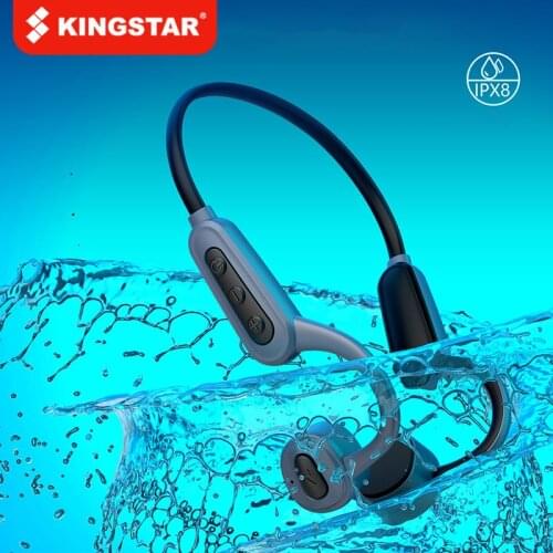 KINGSTAR Swimming Ipx8 Waterproof Headphones Bone Conduction Headsets 16GB Player Bluetooth 5.0 Fitness Sport Earphone