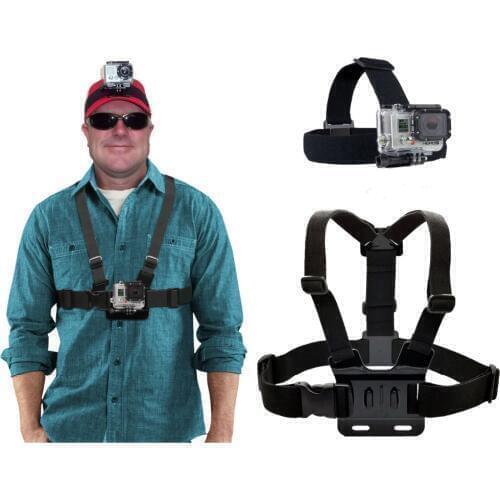 Elastic Adjustable Head Strap Mount Belt and Chest Belt Mount Kit For Sports Camera Series Action Camera Accessories