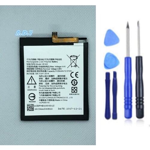 Original HE322 3120mAh Battery For Nokia 7 Batteries + Free Tools