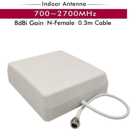 700-2700MHz Indoor Panel Antenna 9dBi High Gain N-Female Type Connector with 0.3m Cable for 2G 3G 4G Cell Phone Signal Booster
