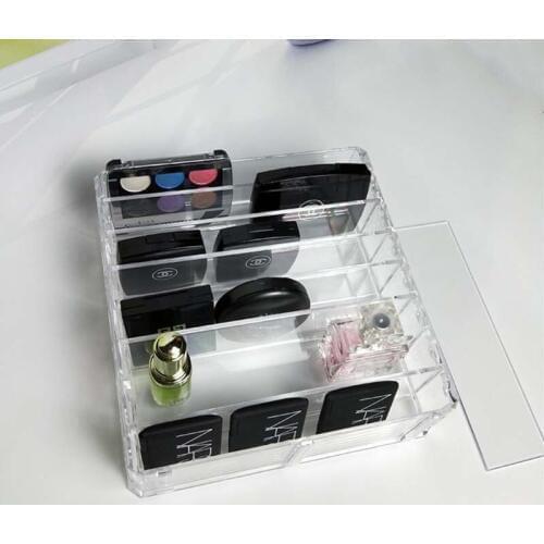 Transparent Acrylic Powdery Cake Storage Boxes Lipstick Makeup Blush Shadow Nail Polish Organizer Display Shelf Nail polish rack