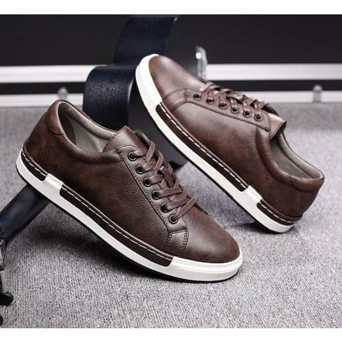 Gentlemans Luxury Leather Shoes Men Sneakers Men Trainers Lace-up Flat Driving Shoes Zapatillas Hombre Casual 896