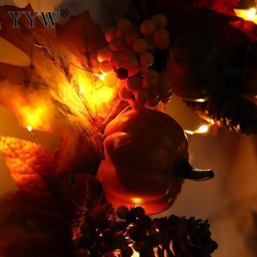 Rattan Garland Ornaments with Lights Maple Leaves Light Battery Operated For Outdoor Fairy String Lights Christmas Party Decor