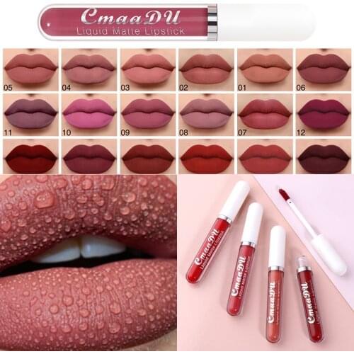 Sexy Red Matte Velvet Lip Gloss Nude Liquid Lipsticks Waterproof Long Lasting Nonstick Cup Lipgloss Makeup Sexy Lip Tint Glaze