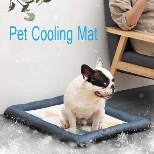 Silk Small Medium Dogs Cool Ice Pad Summer Washable Puppy Sleeping Bed Blanket Cat Breathable Cooling Cushion Sofa Kennel