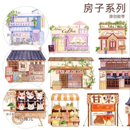 European And Japanese Store Booth Washi Tapes Bullet Journal Masking Tape Adhesive Tape DIY Scrapbooking Washi Stickers