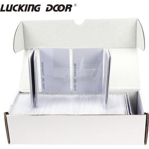 100/200pcs 125KHz RFID Proximity Smart Card TK4100 ID Card for Access Control Device time attendance PVC White Card With Serial