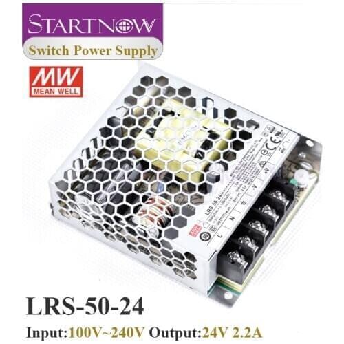 Startnow LRS-50-24 Switch Power Supply AC DC 24V 2.2A 50W Taiwan Meanwell Switching Power Supply for Ruida Laser Controller