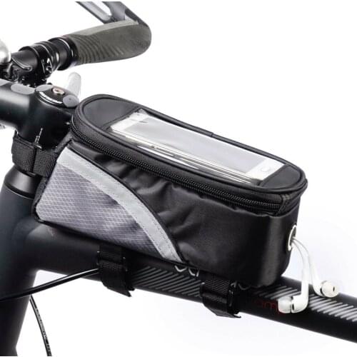 Bicycle Cycling Handlebar Bag Frame Front Top Tube Bag PU Material Waterproof Touch Screen For Phone MTB Moutain Road Bike Bag