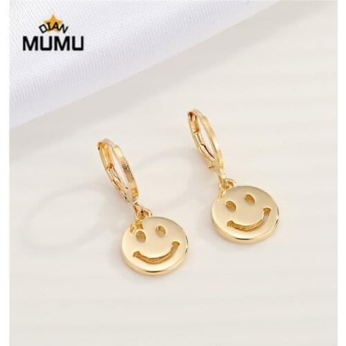 Vintage Smiley Golden Snake Angel Snake Earrings Gold Color Cute Earrings Jewelry for Women Ladies Girls