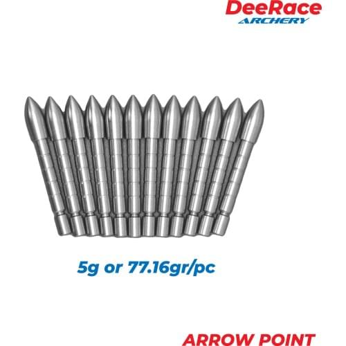 Stainless Steel Insert Arrow Point 12pcs Archery Arrow Head 80 Grains for 4.2mm Arrow Shaft